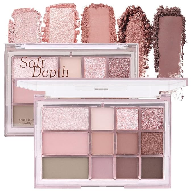 12 Girds Colorful Matte Shimmer Eyeshadow Palette for Eye Makeup,High Pigmented Eye Shadow Primers Powder Palet de sombras de ojos 12-C-FemmiqueWomen