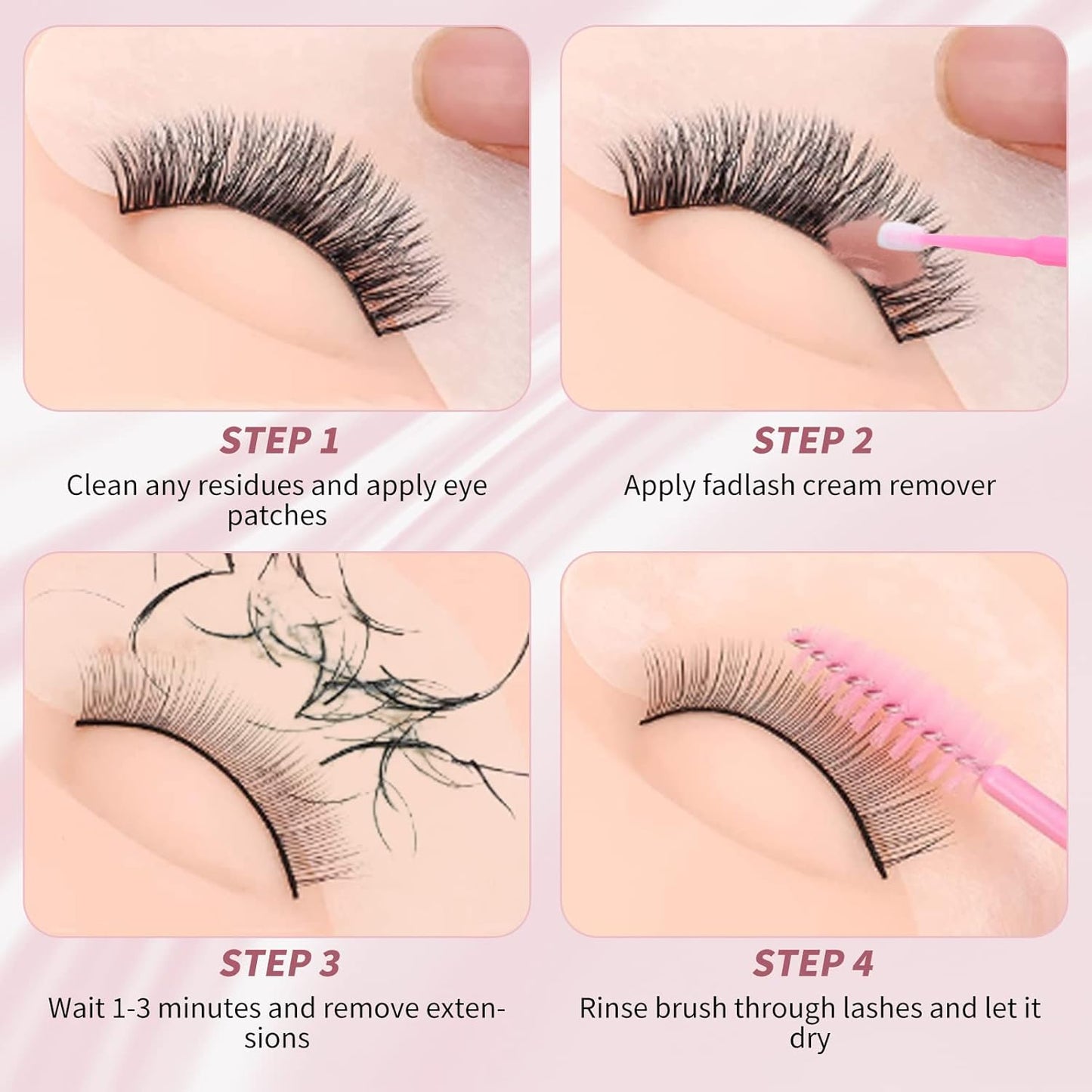 Eyelash Extension Remover 15g Cream Lash Extension Remover Quickly and Low Irritation Lash Remover for Lash Extensions Eyelash Glue Remover for Salon Lash Glue Remover by FADLASH (Peach)-FemmiqueWomen