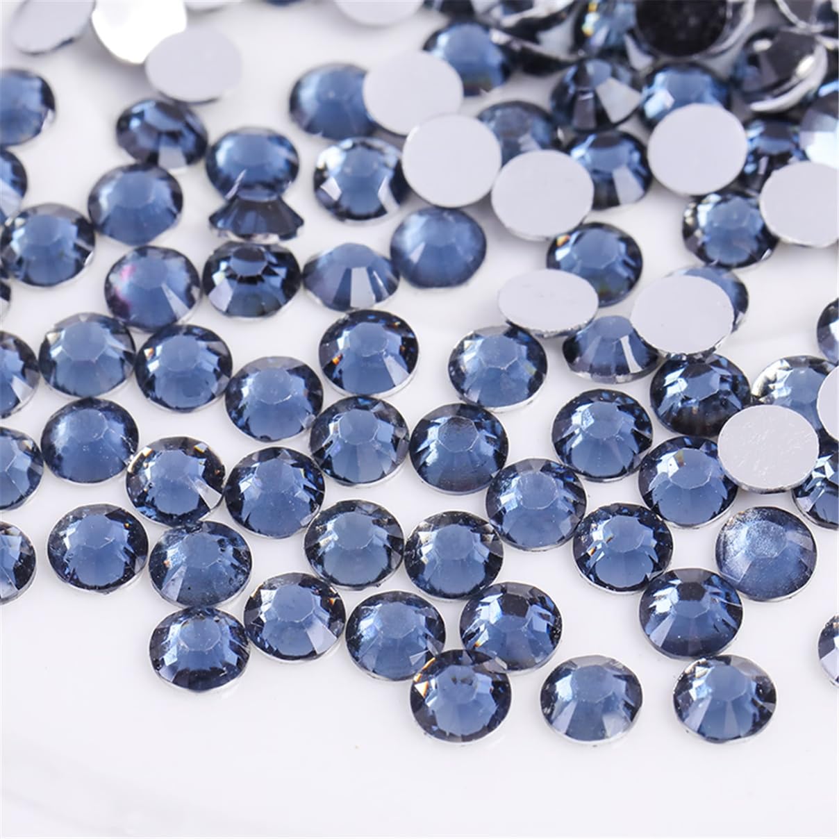 1500 Pieces SS16 4mm Flatback Rhinestones Clear Glass Round Gems Crystals for Nail Art DIY Crafts Clothes Shoes Bags （Dark Grey）-FemmiqueWomen