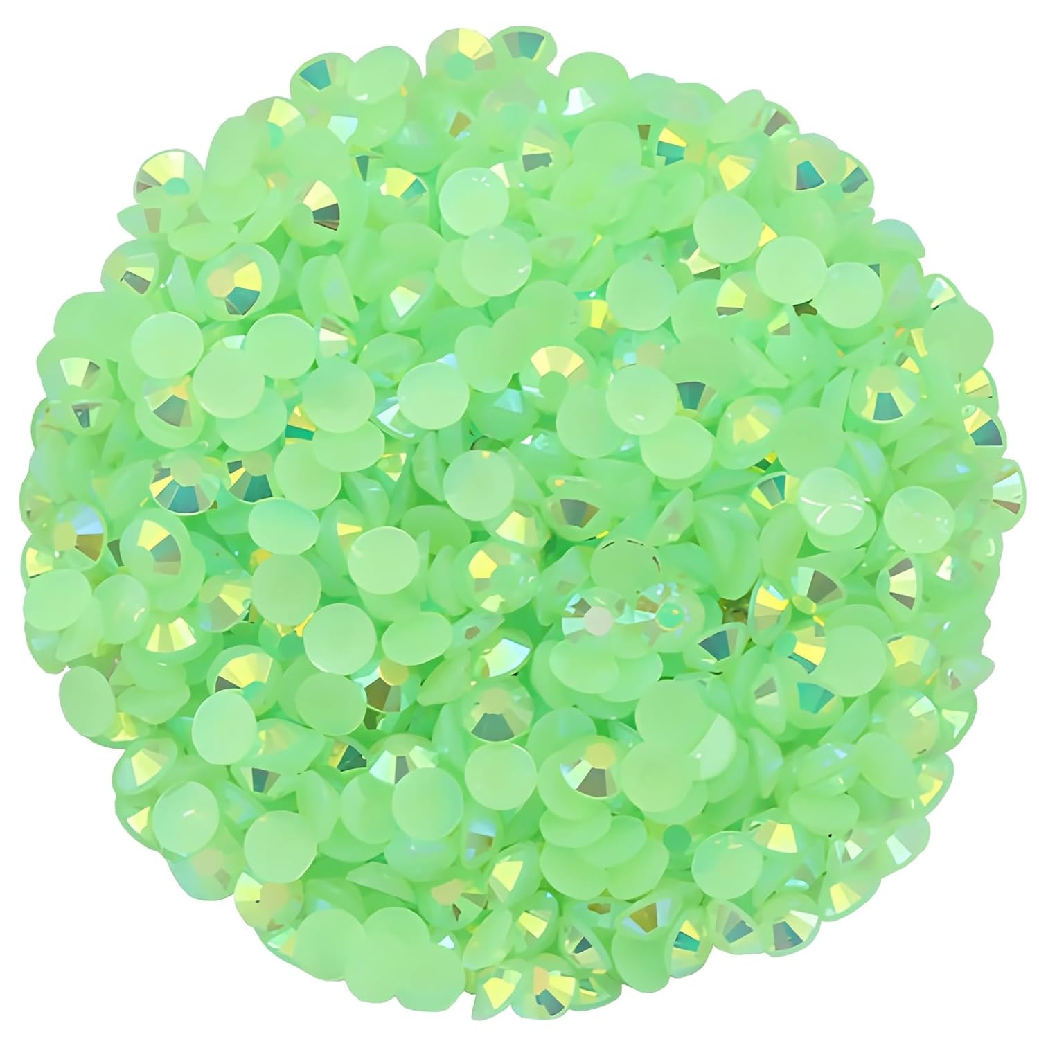 2250 Pcs SS16 4mm AB Flatback Rhinestones for Nails Art Crafts Glitter Round Shine Gems Crystals DIY Clothes Shoes （Green AB）-FemmiqueWomen
