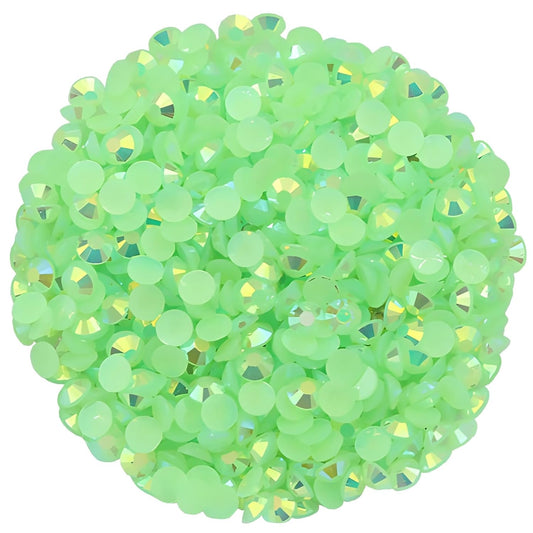 2250 Pcs SS16 4mm AB Flatback Rhinestones for Nails Art Crafts Glitter Round Shine Gems Crystals DIY Clothes Shoes （Green AB）-FemmiqueWomen