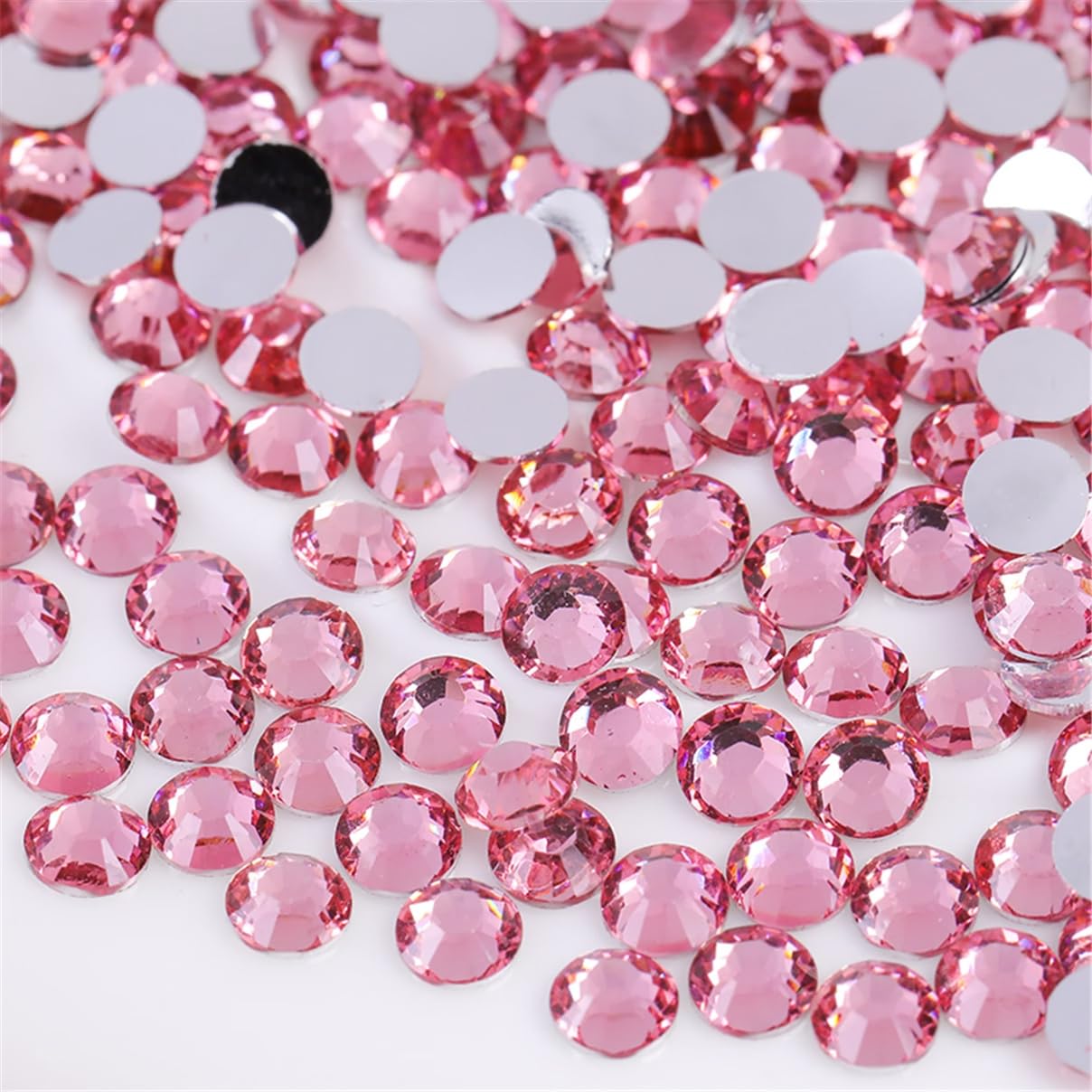 1500 Pieces SS16 4mm Flatback Rhinestones Clear Glass Round Gems Crystals for Nail Art DIY Crafts Clothes Shoes Bags （Pink）-FemmiqueWomen
