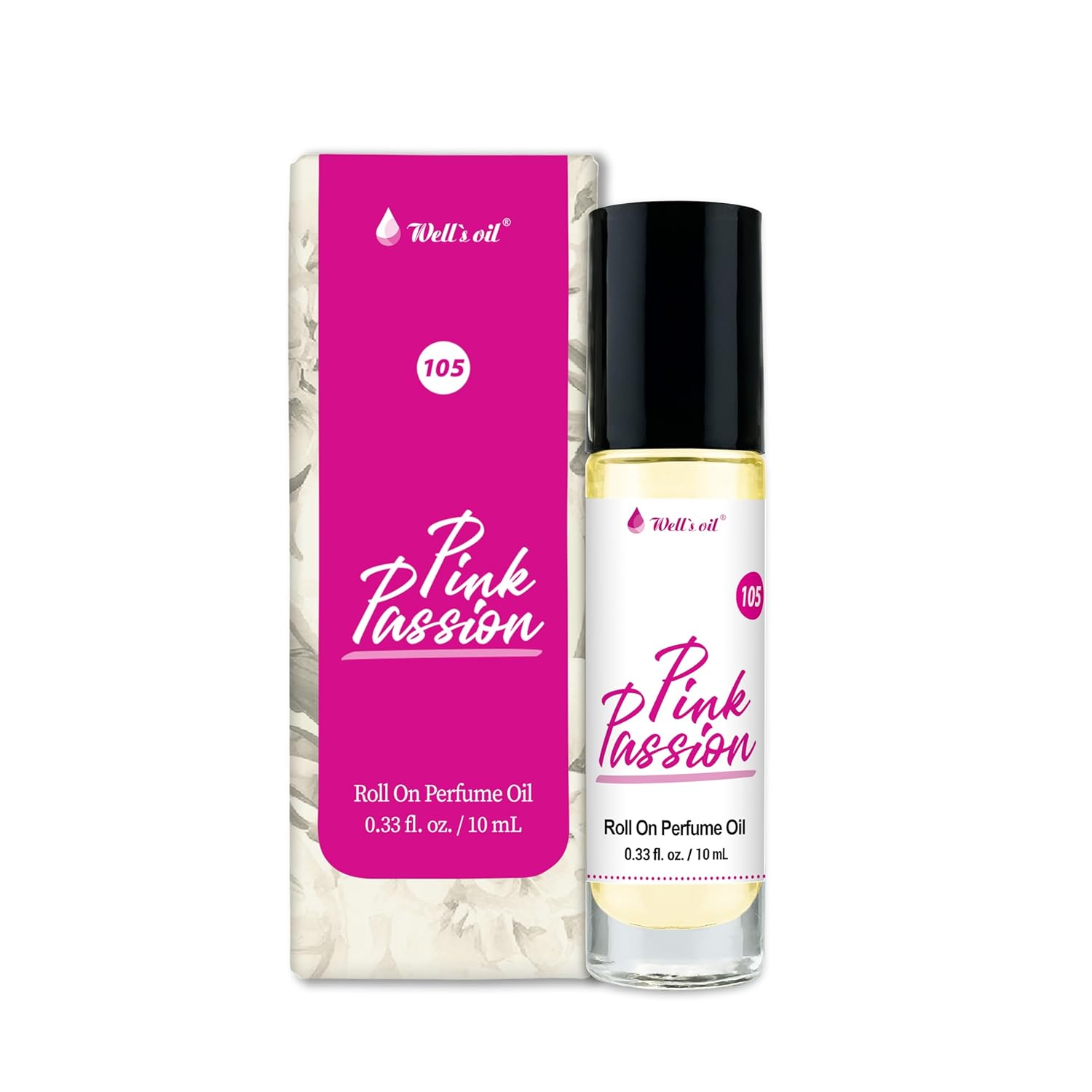 Well's Oil Roll-On Perfume Oil (Pink Passion) | Fruity Notes | Long-Lasting | Paraben-Free | 0.33 Fl Oz / 10 ml-FemmiqueWomen