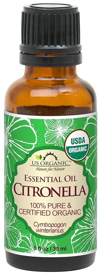 US Organic Citronella Essential Oil, USDA Certified, 100% Pure, 30 ml, Improved caps and droppers – Used for Skin Care, DIY Projects Like Candle Making and Much More-FemmiqueWomen
