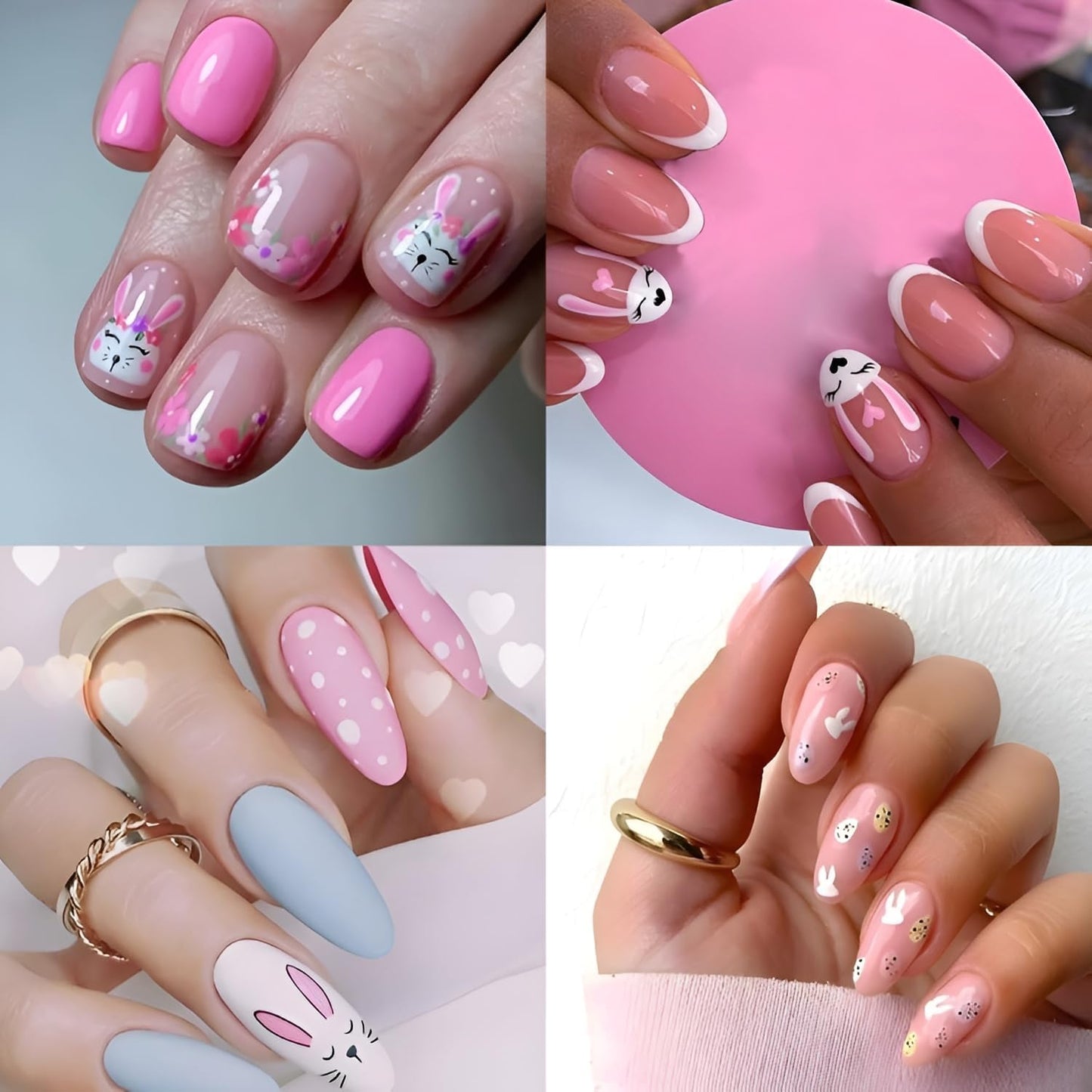 30 Sheets Easter Nail Stickers for Nail Art 3D Self Adhesive Bunny Nail Art Stickers Colorful Egg Nail Decals Easter Nail Supplies Decoration Accessories for Women Girls-FemmiqueWomen