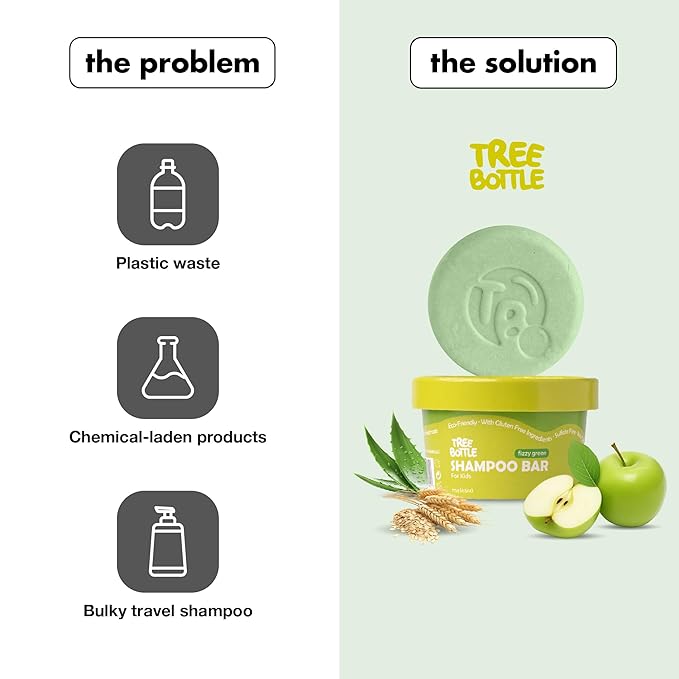 Tree Bottle Hydrolyzed Oat Protein + Aloe Vera Shampoo Bar for Kids – Gentle & Nourishing for Sensitive Scalps - Natural, Tear-Free, Sulfate & Paraben-Free - Made in USA - 4.5oz-FemmiqueWomen