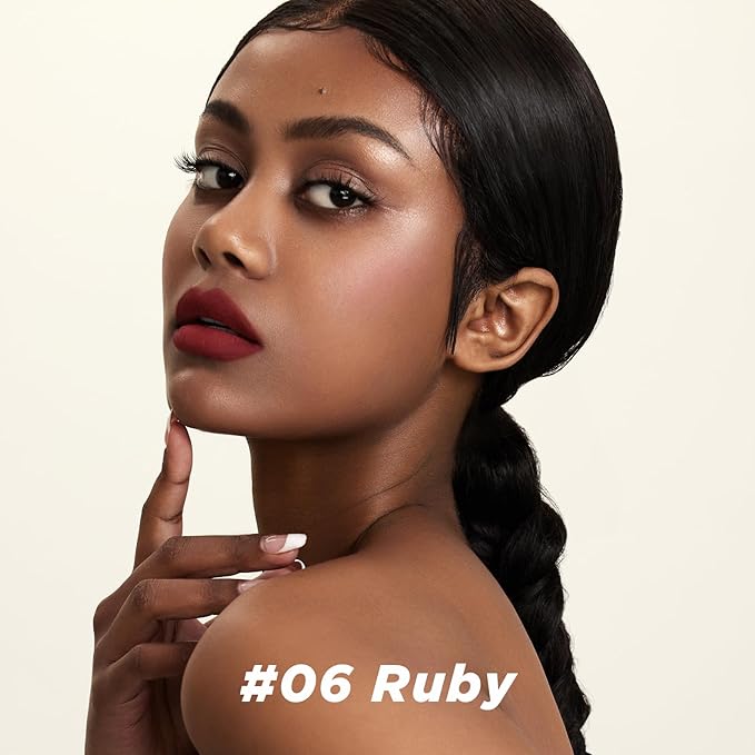 ITY Velvet Matte Finish Lip Stain-Mousse Textured Lip Clay, Red Shade, Conceals Lip Lines, Rich Pigment Lip Tint Lipsticks, 0.14 oz (4g) in Ruby-FemmiqueWomen