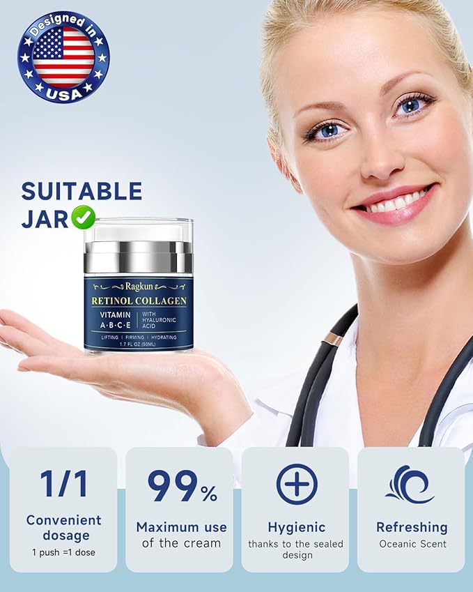 Retinol Cream for Face, Collagen Neck Creams for Tightening and Firming, Anti Aging Facial Moisturizer for Women & Men, Instant Face Lift Wrinkle Cream with vitamin c serum-FemmiqueWomen