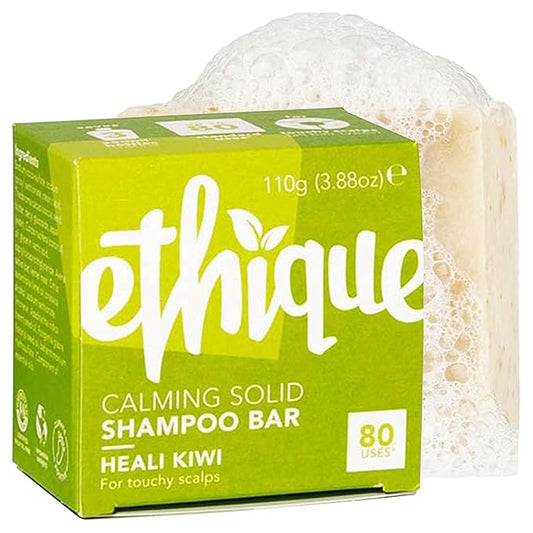 Ethique Heali Kiwi - Calming Solid Shampoo Bar for Dry, Itchy, Flaky, and Oily Scalps and Hair - Vegan, Eco-Friendly, Plastic-Free, Cruelty-Free, 3.88 oz (Pack of 1)-FemmiqueWomen