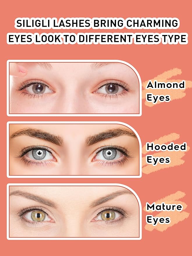 Natural Lashes 7MM Extra Short Eyelashes Natural Cat Eye Lashes 10 Pair False Eyelashes Wispy Eye Lashes Pack C Curl Strip Lashes 3D Volume Short Lashes Siligli Eyelashes-FemmiqueWomen