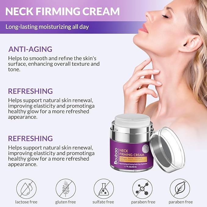 Advanced Neck Firming Cream – 3% Retinol & Hyaluronic Acid for Wrinkle Reduction, Lifting & Skin Tightening – Anti-Aging Moisturizer for Face, Neck & Décolleté – Deep Hydration, 1.7 FL OZ-FemmiqueWomen