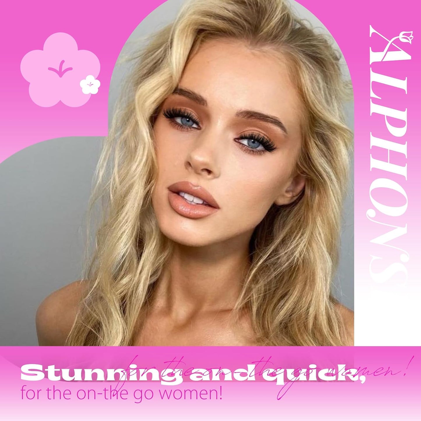 ALPHONSE Self Adhesive Lash Clusters Reusable Self Adhesive Eyelashes Fluffier Press on Lashes Extension No Glue Needed 10-16mm Glueless Lashes Clusters with Tweezers-FemmiqueWomen