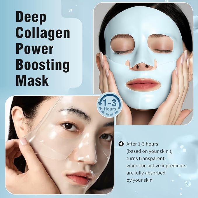 ISTON Overnight Collagen Face Mask - Intense Hydration & Anti-Aging - With 5 Hyaluronic Acids, Peptides & Plant Extracts - Reduce Fine Lines, Plump Skin, Minimize Pores -4Pack-FemmiqueWomen