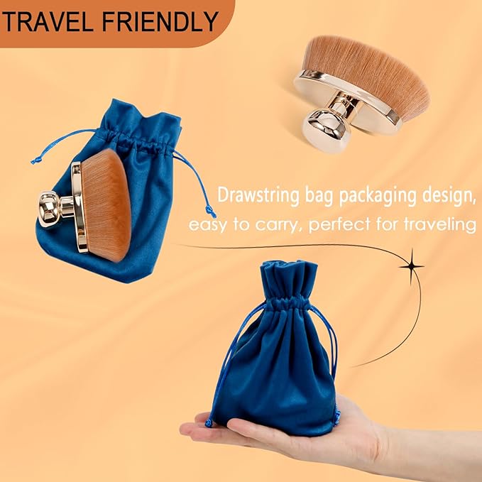 Extra Large Body Makeup Brush for Self Tanner – 115mm Wide Rose Gold Kabuki Body Brush for Bronzer Blend & Blur, Vegan Fiber Self Tanning Brush for Legs & Body with Drawstring Bag by Yoseng-FemmiqueWomen