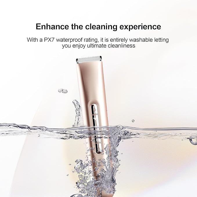 2 in 1 Women's Bikini Line Trimmer & Body Groomer,2025 Upgrade Dual Head Shaver Women, Wet & Dry Waterproof Electric Bikini Trimmer for Face Leg Arm Intimate Areas,Pink Rose-FemmiqueWomen