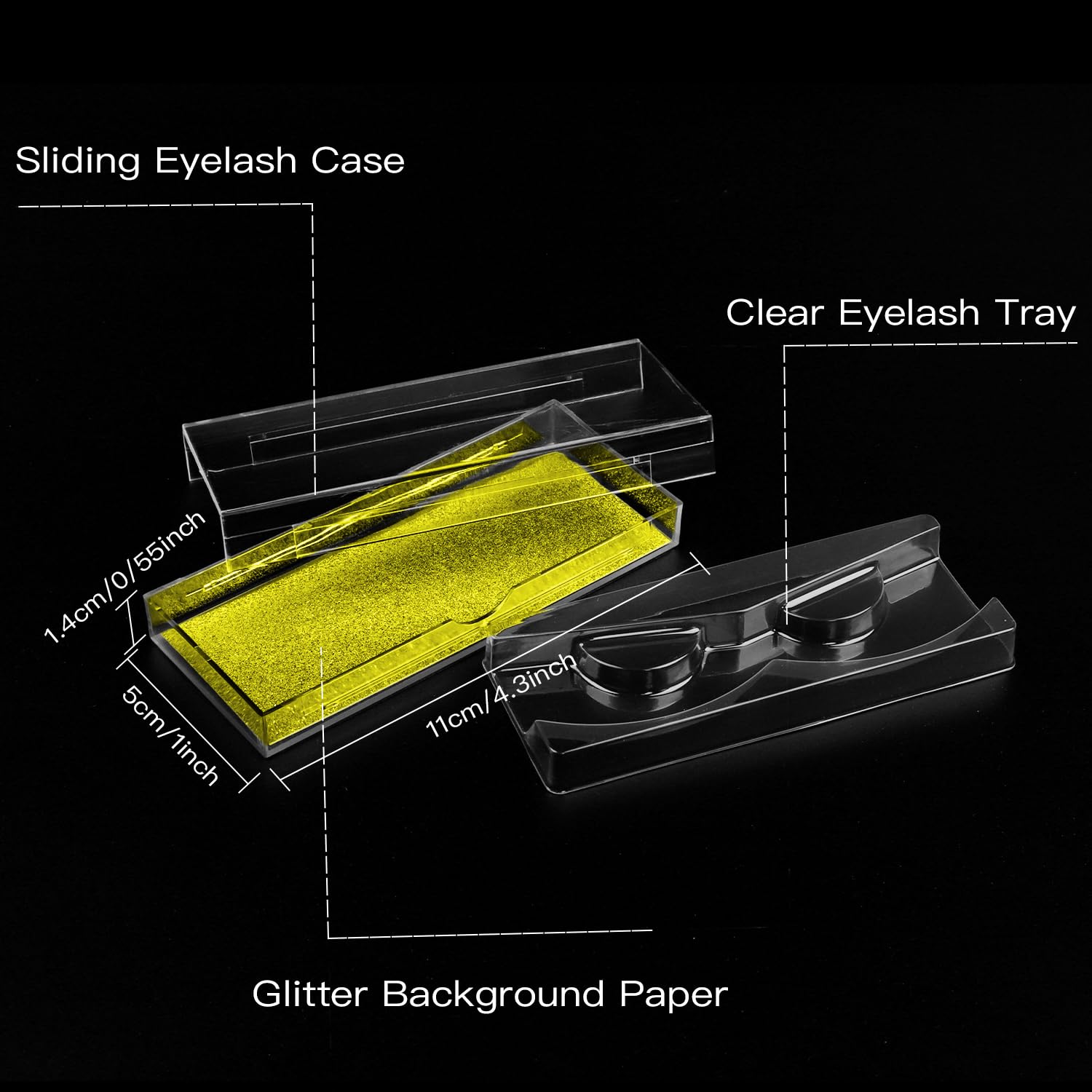 Rocutus Empty Lash Boxes for False Eyelashes - 30 Pack Lash Cases, Customizable Eyelash Packaging, Bulk Lash Storage Containers, Lash Box Packaging, Premium Display & Protection (Yellow)-FemmiqueWomen
