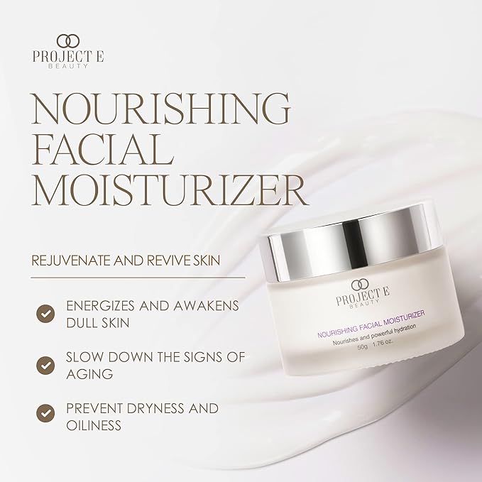 Project E Beauty Nourishing Facial Moisturizer Anti-Aging Skincare| Daily Hydration | For Face And Neck | Smooths & Softens Skin | Reduces Wrinkles & Fine Lines | For Day & Night Use | 50g-FemmiqueWomen