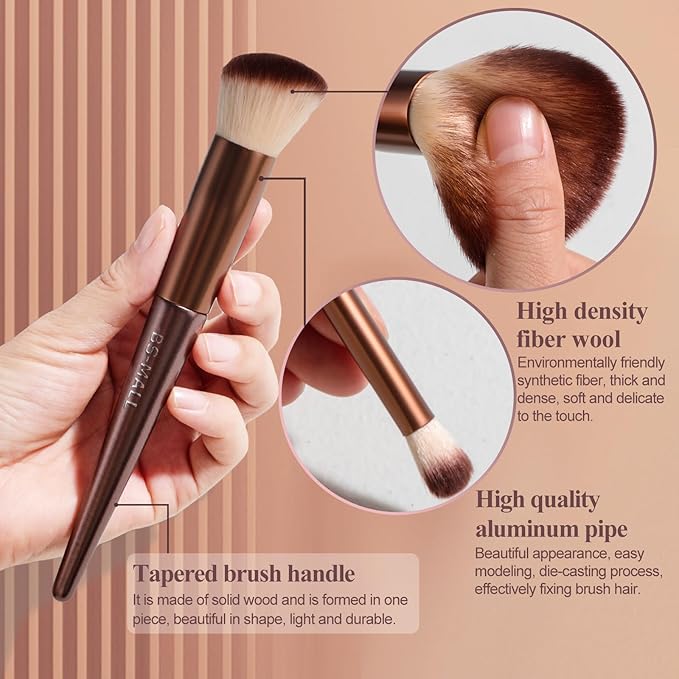 BS-MALL Makeup Brush Set 18 Pcs Premium Synthetic Foundation Powder Concealers Eye shadows Blush Makeup Brushes with black case (B-Brown)-FemmiqueWomen