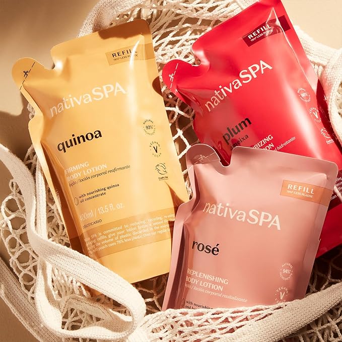 Nativa SPA by O Boticário, Plum Moisturizing Body Lotion Refill Pack, Fragranced Moisturizer Enriched with Purified Quinoa Drops to Boost Hydration, 13.5 Ounce-FemmiqueWomen