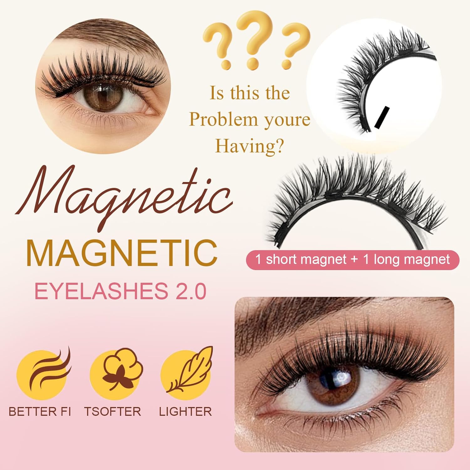 Ealra Craft Magnetic Eyelashes with Applicator,Lumentes Magnetic Eyelashes,3D Soft Flex,Reusable No Glue Needed Soft Lashes for Wmen with All-Day Wear(Natural#04+Simple#06)-FemmiqueWomen