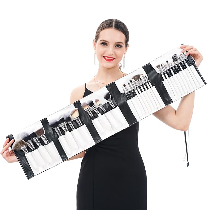 DUcare Professional Makeup Brushes 31Pcs Panda Series Makeup Brush Set Kabuki Foundation Blending Face Powder Blush Concealers Eye Shadows With Leather Case Organizer-FemmiqueWomen