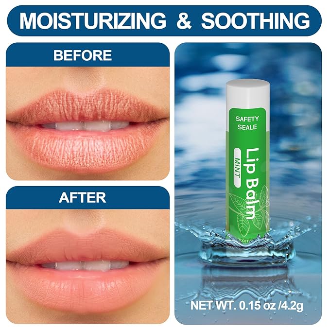 20 Pack Natural Lip Balm Bulk with Vitamin E and Coconut Oil Valentine's Day best choice - Moisturizing, Soothing, and Repairing Dry and Chapped Lips - 10 Flavors - Non-GMO-FemmiqueWomen