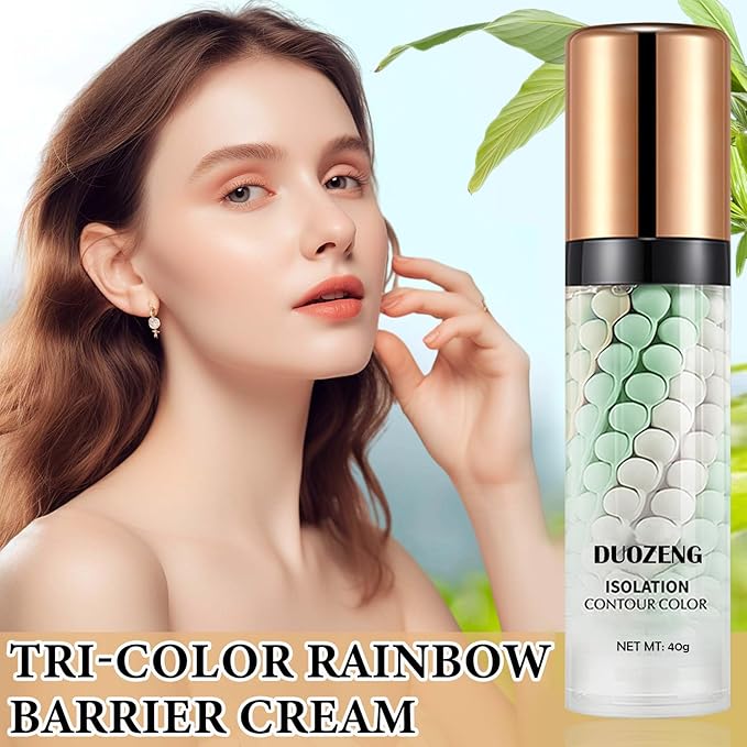 1 Pcs One Step Color Corrector,Natural Isolation Cream,Face Primer Makeup Tricolor Moisturizer,Oil Control & Moisturizing Skin Tone Correcting Primer Concealer Foundation Set B-FemmiqueWomen