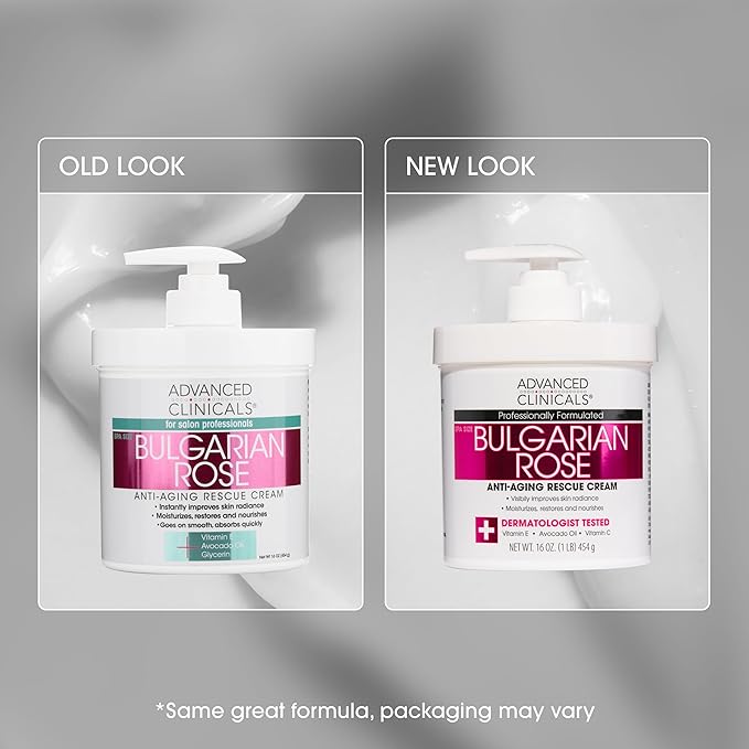 Advanced Clinicals Bulgarian Rose Lotion For Women | Rose Scented Vitamin C Body Lotion Cream | Anti Aging Vitamin E Moisturizer Body Butter Improves Look Of Sagging Dry Skin & Texture, 16 Oz, 2-Pack-FemmiqueWomen