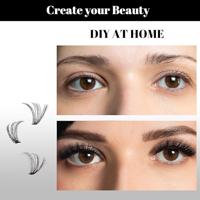 Lash Clusters 320pcs Individual Lashes 30D&40D&60D DIY Lash Extensions D Curl Lash Clusters False Eyelashes Natural Look 11-20mm Mix Cluster Eyelash Extensions EASY TO USE (30D+40D+60D-0.07D)-FemmiqueWomen