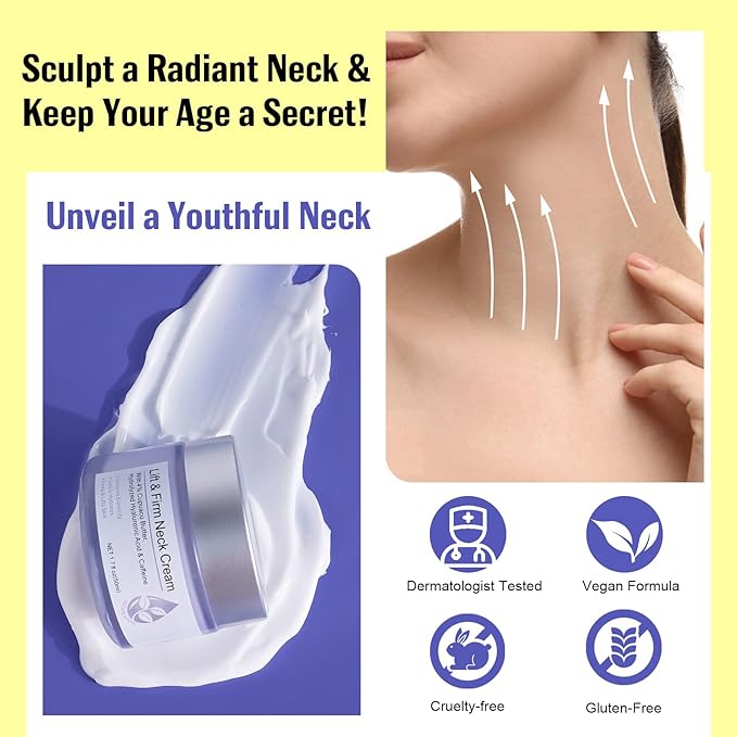 Neck Firming Cream, Neck Cream for Tightening & Neck Lift, Anti-Aging Neck Cream for Wrinkles 1.7 Fl.Oz-FemmiqueWomen