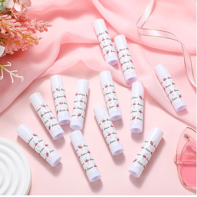 12 Pack Dance Theme Ballet Lip Balms Bulk Moisturizing Lip Balms Back To School Gift Ballet Gifts Lip Balm Christmas Thanksgiving Day Dance Party Thanks Gift for Dancer Girl Woman-FemmiqueWomen