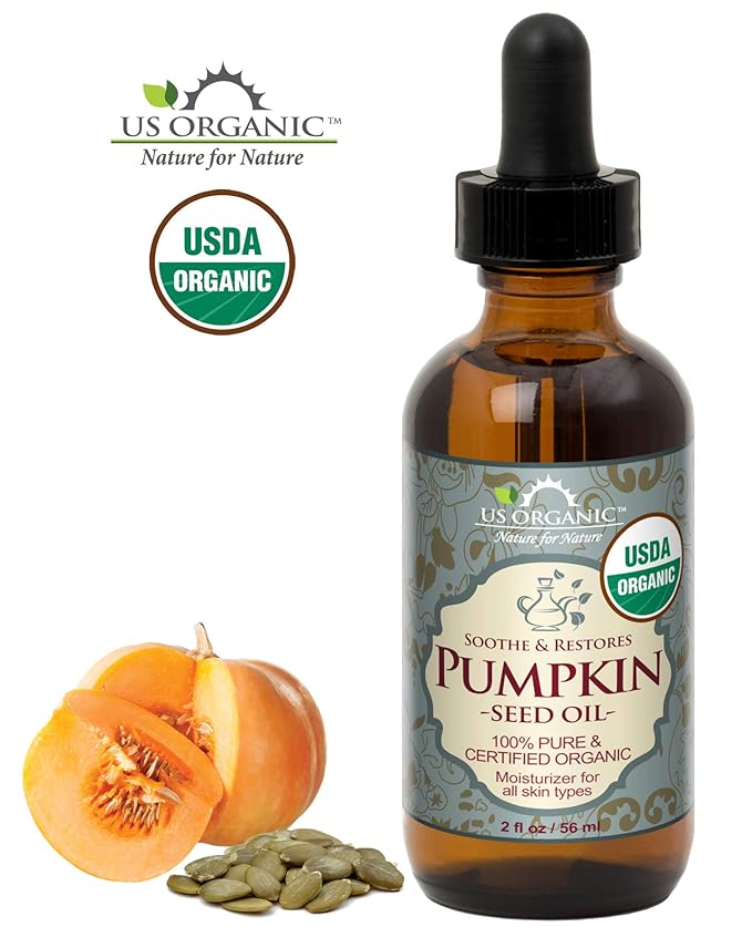 US Organic Pumpkin Seed Oil, USDA Certified Organic, Pure, Natural, Cold Pressed Virgin, Unrefined in Amber Glass Bottle w/Glass Eyedropper (Small (2 oz, 56 ml))-FemmiqueWomen
