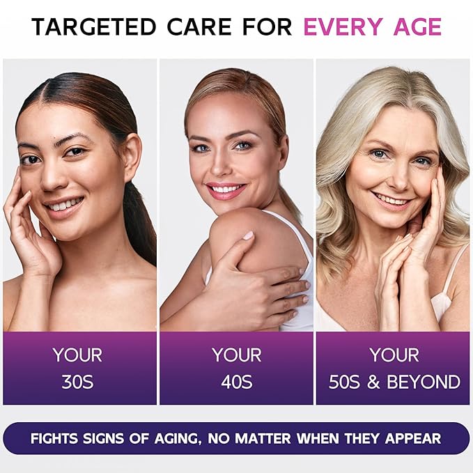 Firming Neck & Décolleté Cream with Retinol, AH-8 Hexapeptide, Collagen & Squalane – Instant Face Lift Cream for Wrinkles, Tightening & Crepey Skin – Neck Firming cream with Massage Roller – 4.3 fl oz-FemmiqueWomen