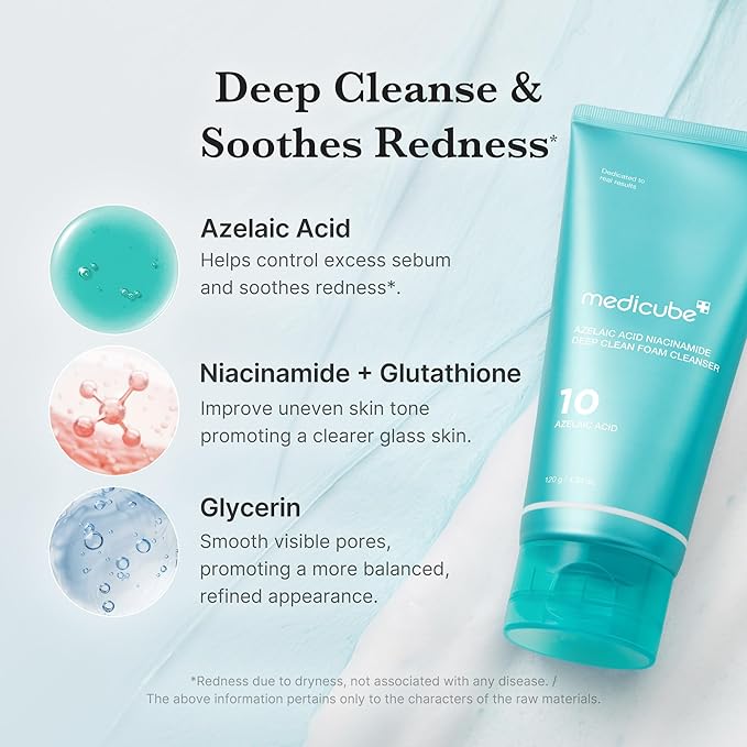 medicube Azelaic Acid Gummy Whip Cleanser | Cleansing Foam For Troubled Skin | Use After Spot Care & Excess Sebum Control | Niacinamide, Glycerin | Soothing, Pore Cleansing Face Wash | Korean Skincare-FemmiqueWomen