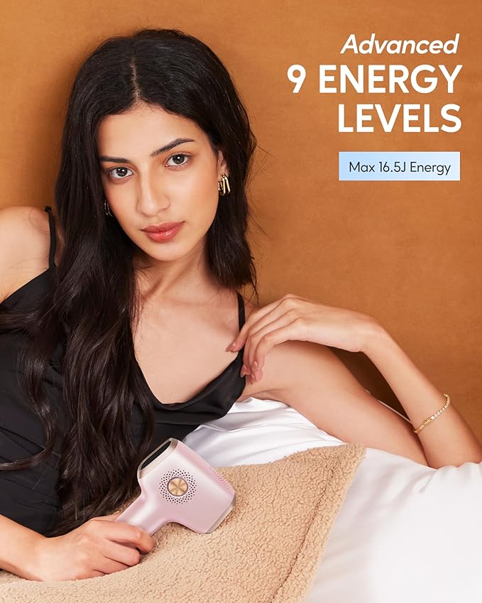 INNZA IPL Hair Removal with Ice Cooling Care Function for Women,Long-Lasting Results,999,999 Flashes Painless IPL Hair Remover, Hair Removal Device for Armpits Legs Arms Bikini Line-FemmiqueWomen