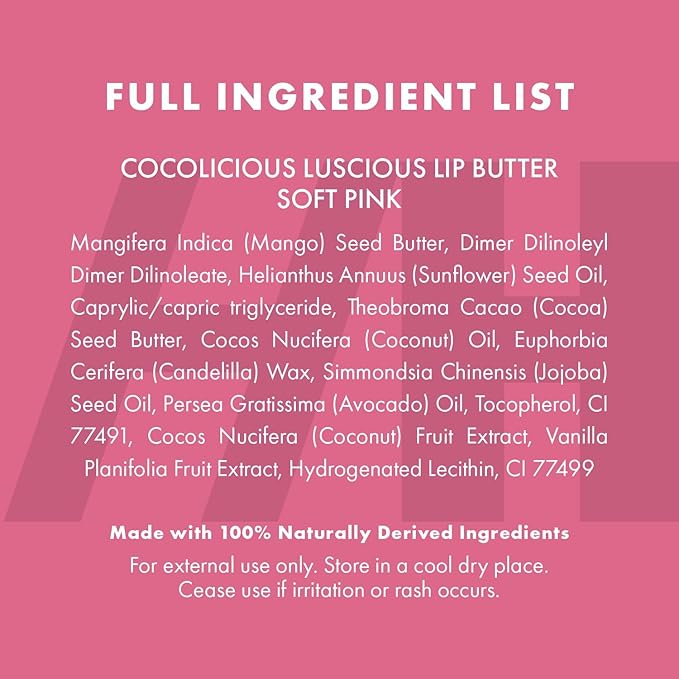 100% Natural Tinted Lip Butter Sleeping Lip Mask Clean Petroleum Free Lip Moisturizer and Conditioner for Dry Lips Intensive Lip Balm and Lip Therapy Skin Care with Mango butter (Light Pink)-FemmiqueWomen