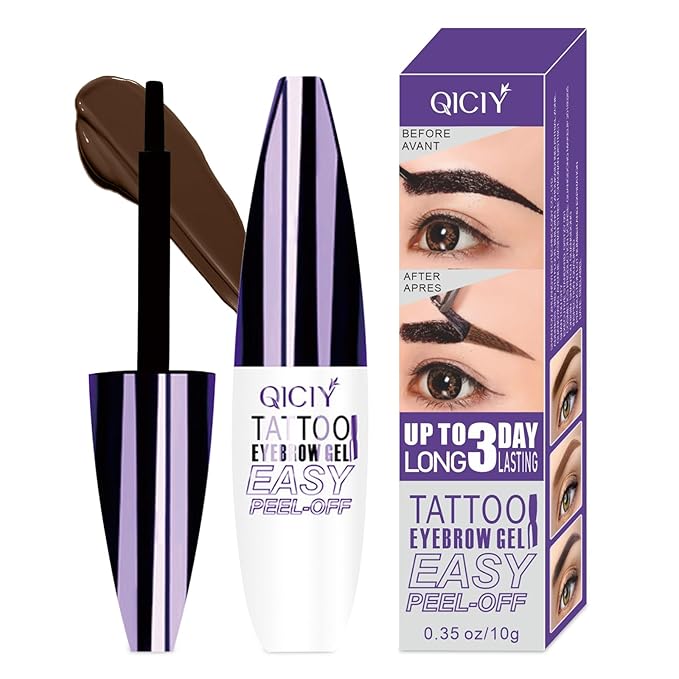 2025 New Tattoo Eyebrow Gel Easy Peel Off for Women, Upgrade Eyebrow Tattoo Peel Off, Transfer-proof Eyebrow Gels Waterproof for All Skin Types (Brown)-FemmiqueWomen