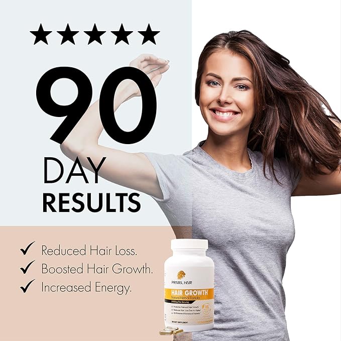 100% Natural Growth Treatment, Reduces Hair Loss, US Patented Formula Proven Effective for Men & Women, 100% Vegan Ingredients, Non-GMO, 30-Day Supply-FemmiqueWomen
