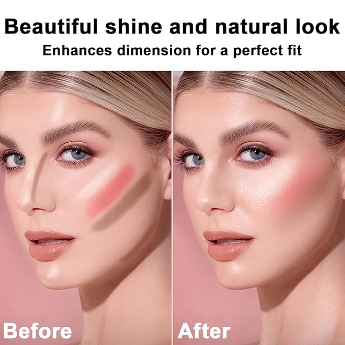 3Pcs Cream Contour Stick Makeup Kit, Shades with Highlighter Stick, Blush Stick and Bronzer Contour Stick for Sculpt the Cheeks, Long Lasting, Waterproof, Matte & Dewy Finish (LIGHT MEDIUM)-FemmiqueWomen