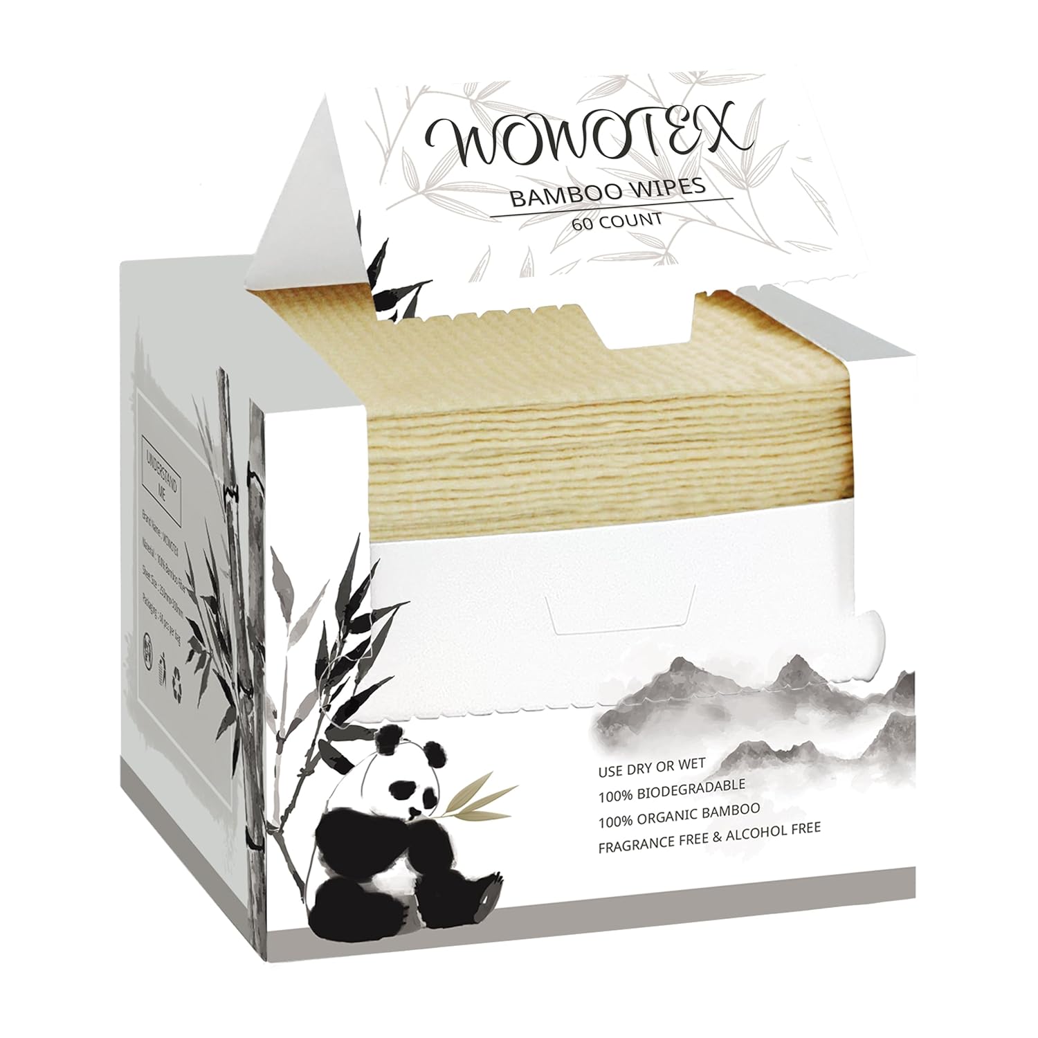 Bamboo Rayon Disposable Face Towel Biodegradable Large Dry Face Wipes 240 Count / 4 Boxes Extra Thick Soft Clean Facial Towels for Sensitive Skin, Makeup Removing, Facial Cleansing, Nursing-FemmiqueWomen