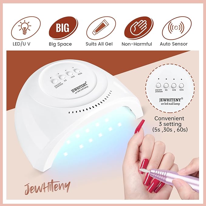 JEWHITENY 14 pcs Poly Gel Nail Extension Kit With Drill Machine U V Nail Light ALL In One Polygel Starter Kit-FemmiqueWomen