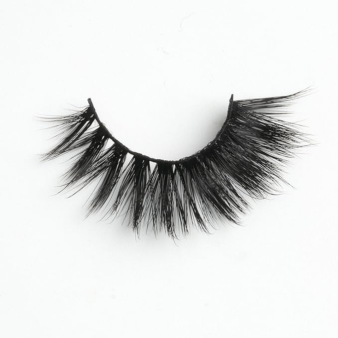 SUNWELL False Eyelashes 16mm Mink Lashes 8D Fluffy Cat Eye Faux Mink Lashes Strip Lashes Soft Reusable Luxury Volume Fake Eyelashes 10 Pairs Pack-FemmiqueWomen