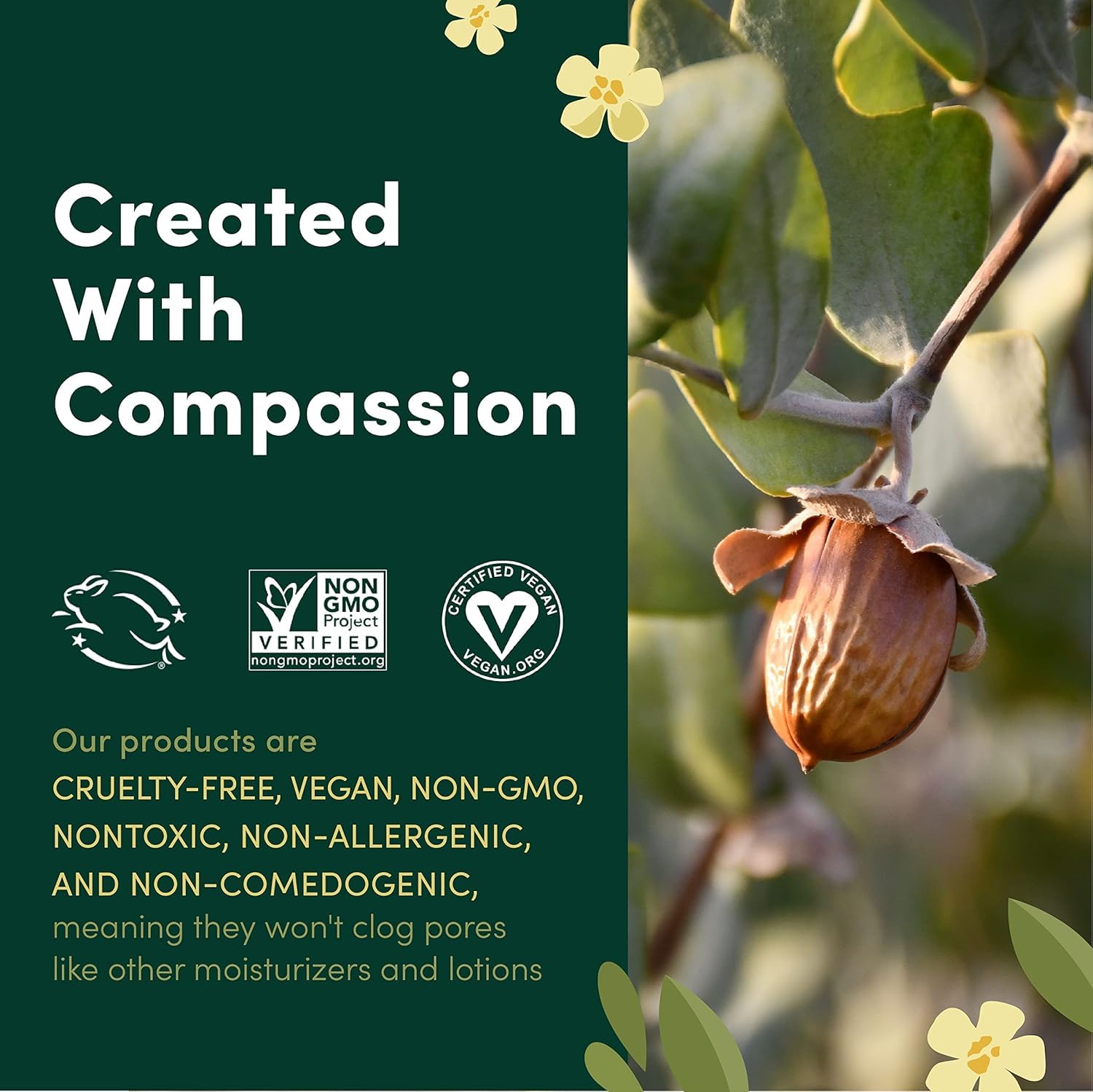 HobaCare Unrefined Jojoba Oil for Skin Care, Hair, Beard Conditioning, Scalp Massage - 100% Pure Carrier Oil for Perfume or Soap Making - Natural, Vegan, Hexane Free, Long Shelf Life (32 oz)-FemmiqueWomen