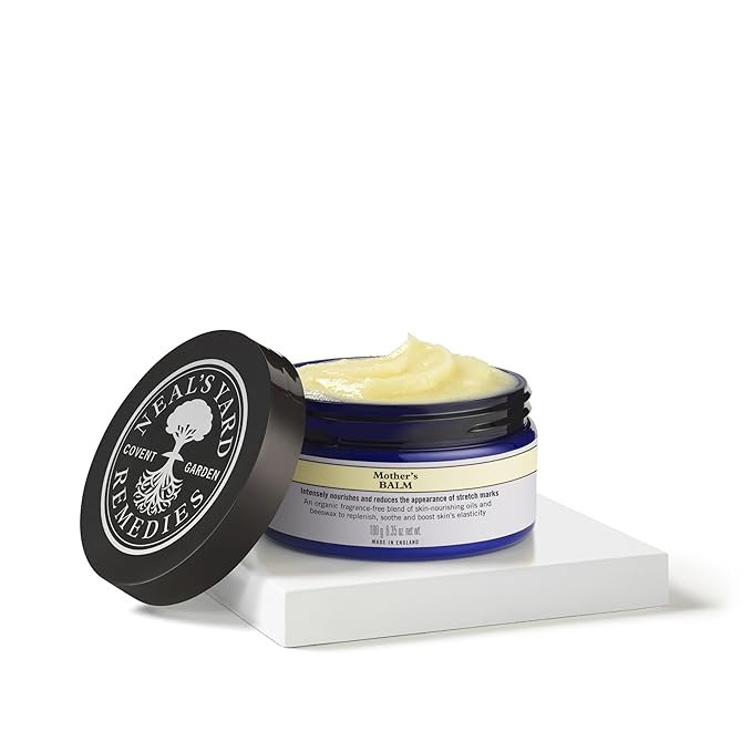 Neal's Yard Mother's Balm, Helps Reduce the Appearance of Stretch Marks & Improve Elasticity, Ideal for New Moms, Fragrance Free, Cruelty-Free, 120g-FemmiqueWomen