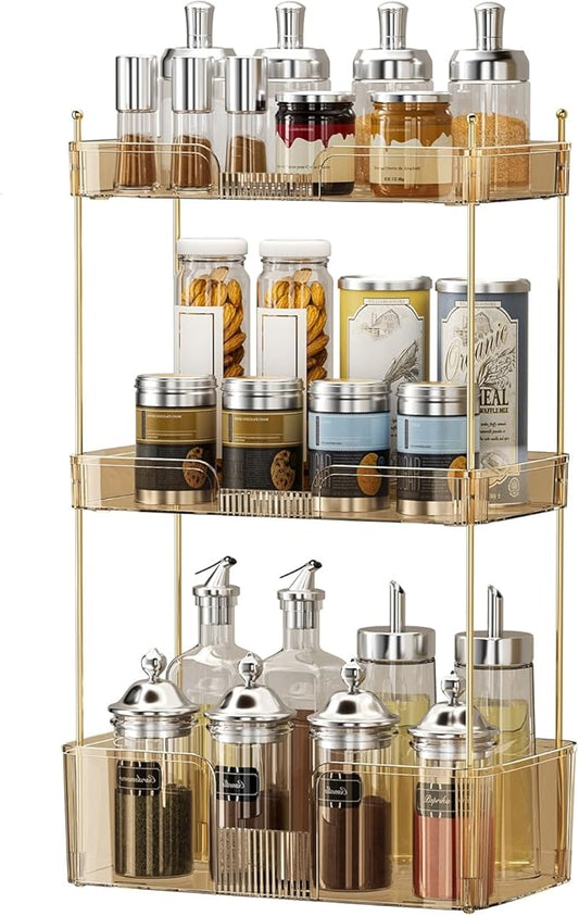 3 Tier Bathroom Countertop Organizer, Makeup Skin Care Organizer, Perfume Tray Vanity Countertop Organizer for Bathroom Countertops-FemmiqueWomen