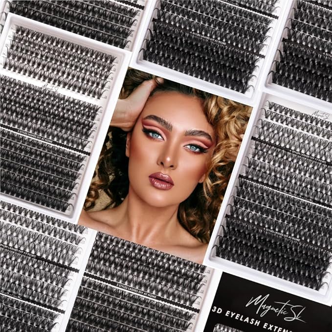 Lash Clusters 320pcs Lash Extension Kit 30D 40D 80D 100D Individual Lashes Kit 12-20mm Eyelash Extension Kit with Lash Bond&Seal,Lash Remover and Lash Tweezers for Easy Use(30/40/80/100D-0.07D Kit))-FemmiqueWomen
