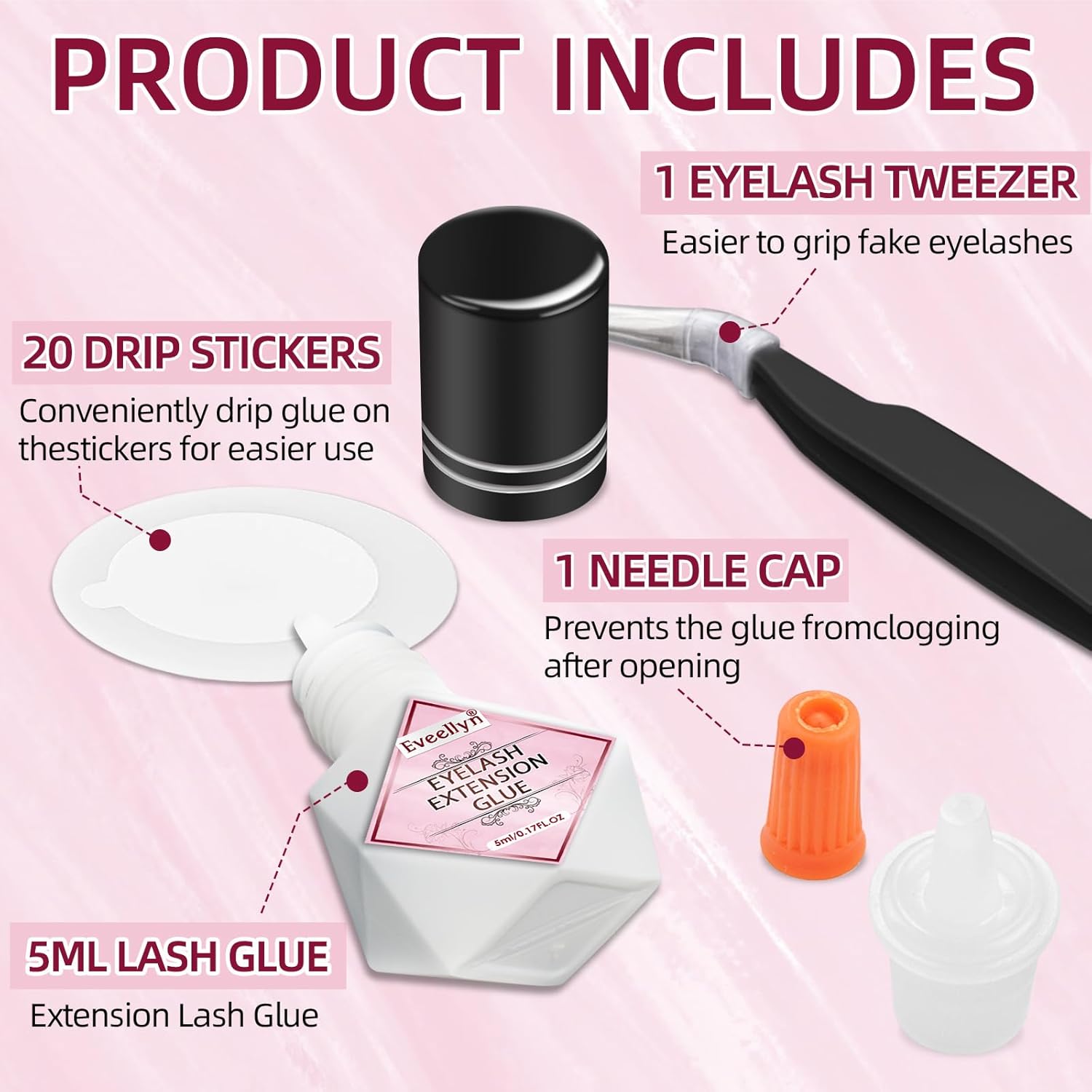 Eyelash Extension Glue, 5ml Lash Extension Glue, 2-3s Drying Time, Retention up to 7-8 Weeks, Power Extreme Waterproof for Professional Use Only-FemmiqueWomen