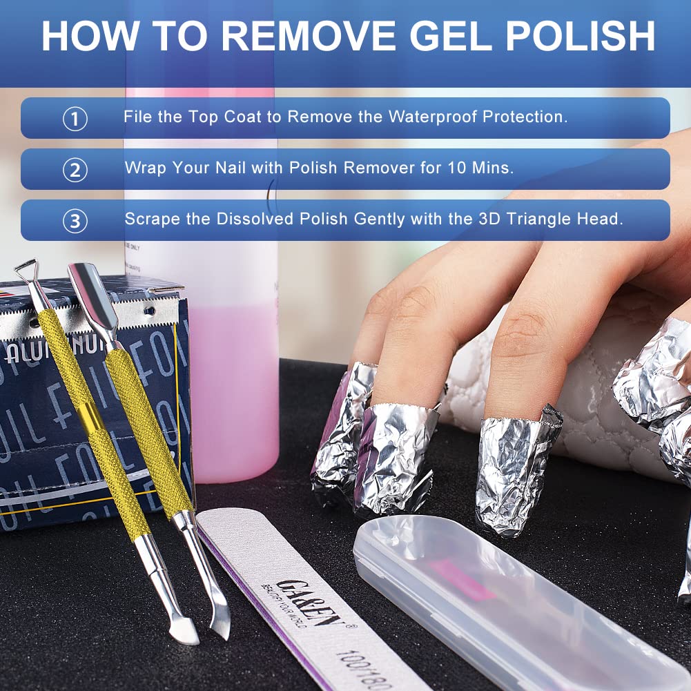 2PCS Metal Mineral Gold Cuticle Pusher and Cutter Remover Salon Quality Stainless Steel Gel Nail Polish Peeler Scraper Durable Manicure and Pedicure Cleaner Tool For Fingernail and Toenail-FemmiqueWomen