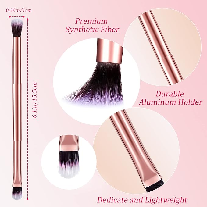 6 Pcs Eyeshadow Smudge Brush 2-in-1 Eyeshadow 2 Double Ended Make Up Brush Concealer Cosmetics Under Eye Small Soft Firm Pointed Foundation Makeup Applicator for Blending Eye Shadow Liner-FemmiqueWomen
