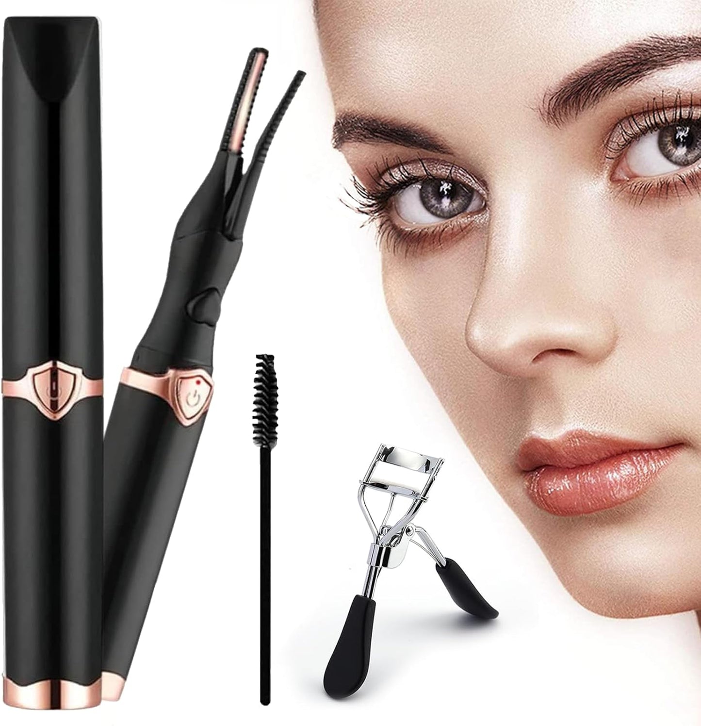 Peshoriadm Eyelash Curler, Electric Eyelash Curler Heated, 2025 New Heated Eyelash Curler with USB Charging, 3 Heat Modes and Smart Temperature Control, Natural Curling 24h Long-Lasting Curl (Black)-FemmiqueWomen